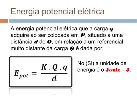 energia potencial eletrica - energía potencial fórmula